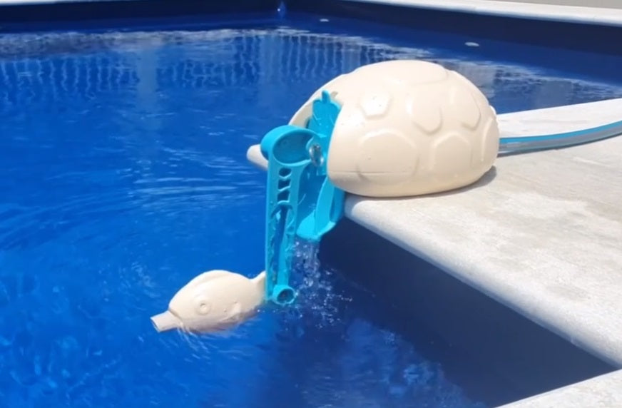 TOP-UP TURTLE Automatic pool top-up valve. Picture on pool Edge. MPN TUT.