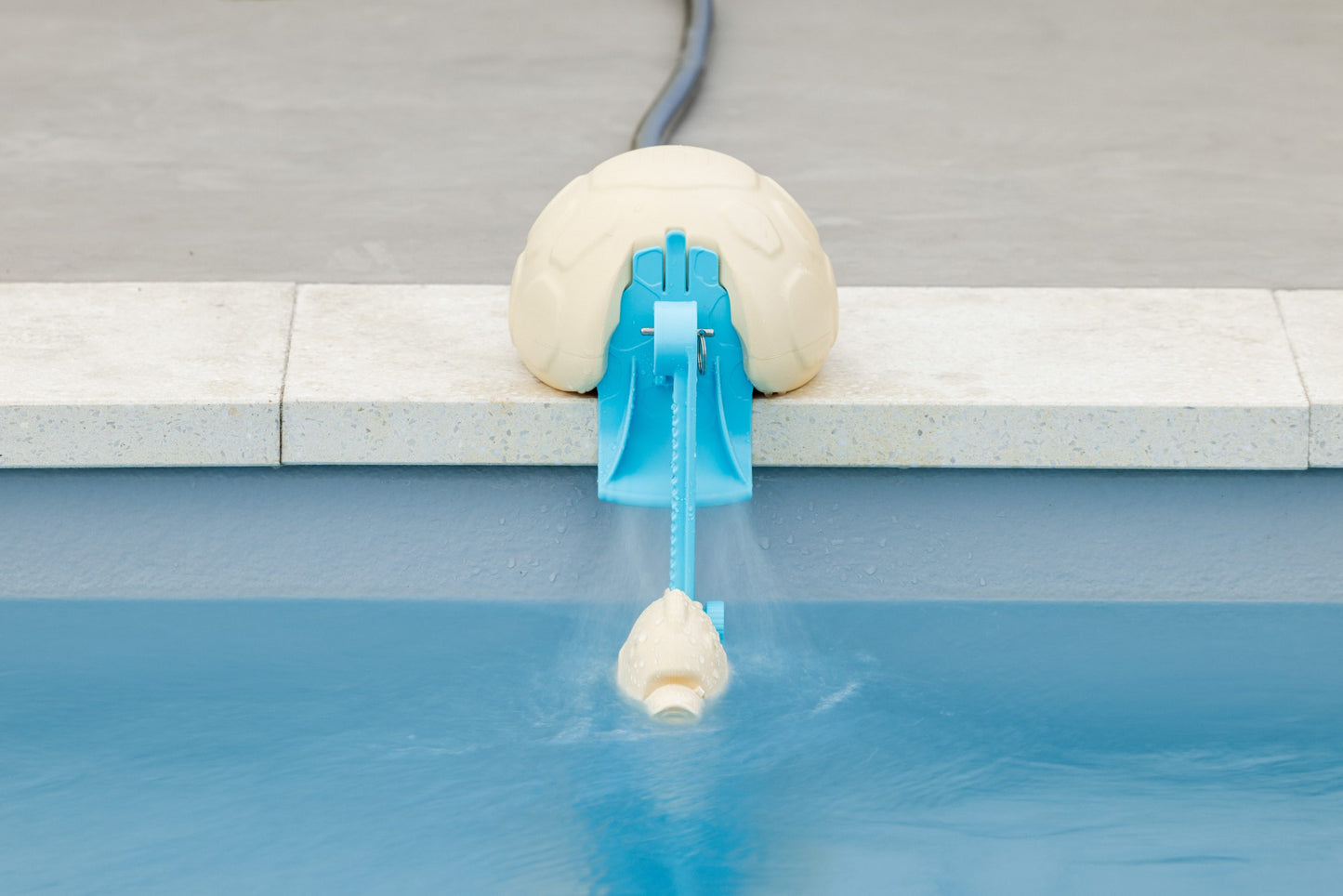 TOP-UP TURTLE Automatic pool top-up valve. Pictured in Use at pool edge. MPN TUT.