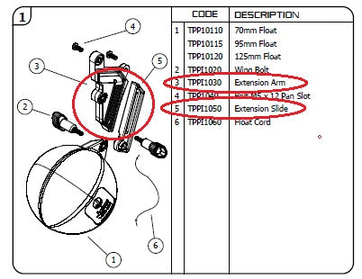 Topaz Industro Ext Arm Assembly J-TPPI1030/1050