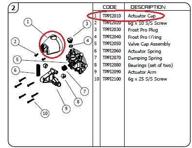 Topaz Industro Actuator Cap, Grivory J-TPPI2010