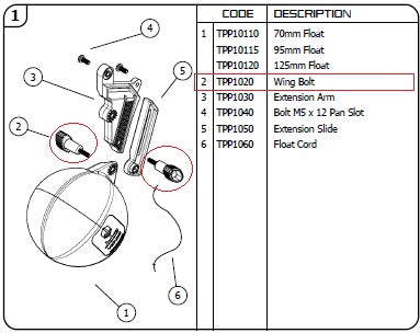 Jobe Wing Bolt J-TPP1020