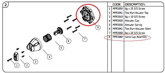 Megaflow cap assembly J-MFP2060