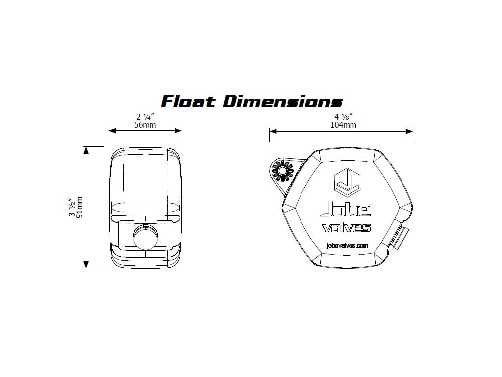 Jobe Rojo Compact Float dimensions J-RJVC0075