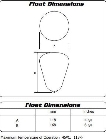 MegaFlow Valve Float Dimensions J-MFV0125DLT