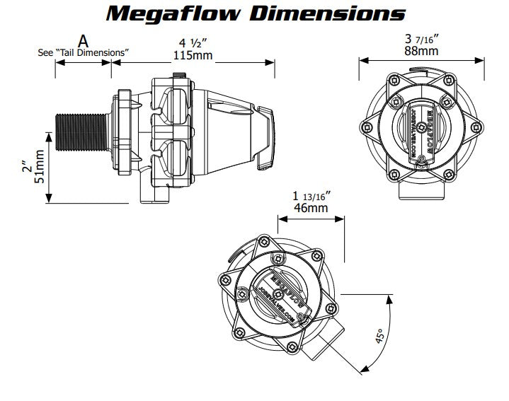 MegaFlow Float Valve Dimensions