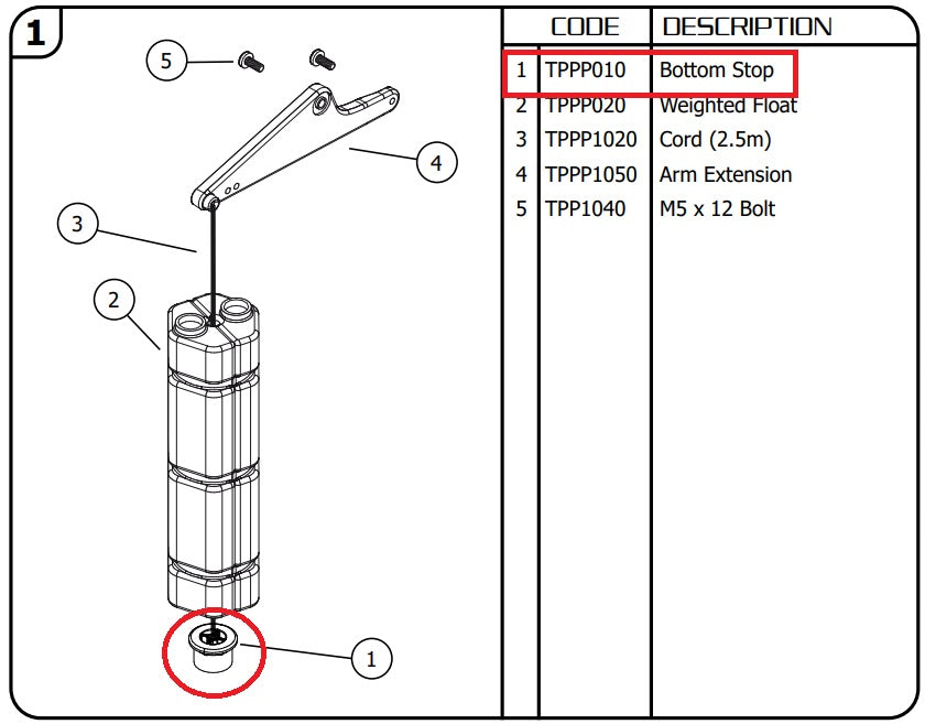 Jobe Rojo & Topaz Part-Fill Bottom Stop TPPP010