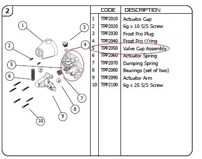 Topaz Float Valve Cap Assembly.  MPN J-TPP2050.