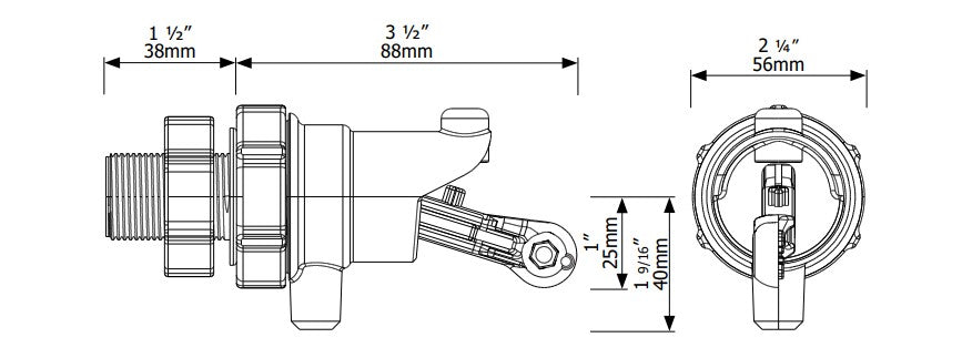 Jobe Valves ROJO Float Valve dimensions