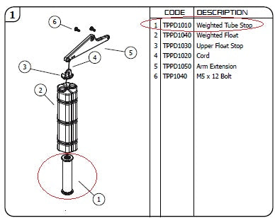 Jobe Topaz Differential Weighted Tube Stop J-TPPD1010