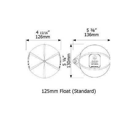 Topaz Industro Valve Float Dimensions J-TPVI0075D