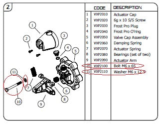 Jobe Vortex Bolts With Washer and Nut MPN: J-VXP2100