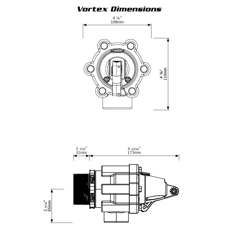 Vortex Bottom Fill Valve Dimensions J-VXVB0125