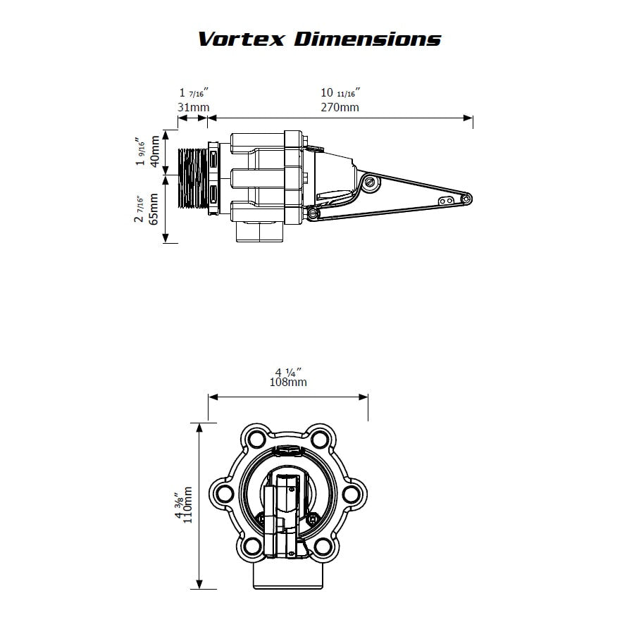 Vortex Differential Valve Dimensions J-VXVD0150 