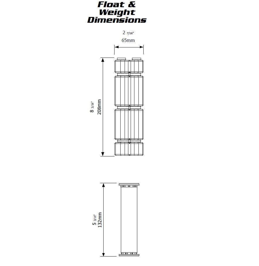 Vortex Differential Valve Float Dimensions J-VXVD0150 