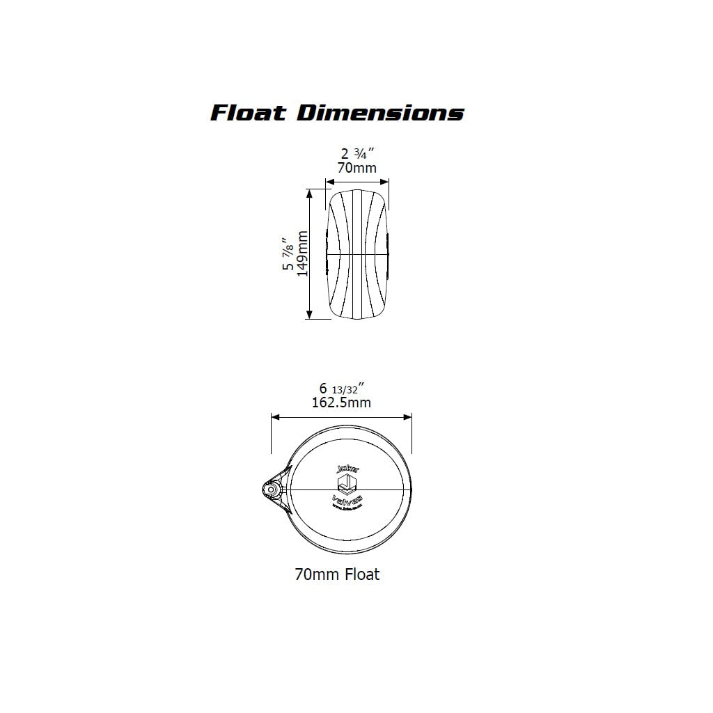 Vortex Float Valve Float Dimensions J-VXV0200 